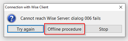 Offline procedure