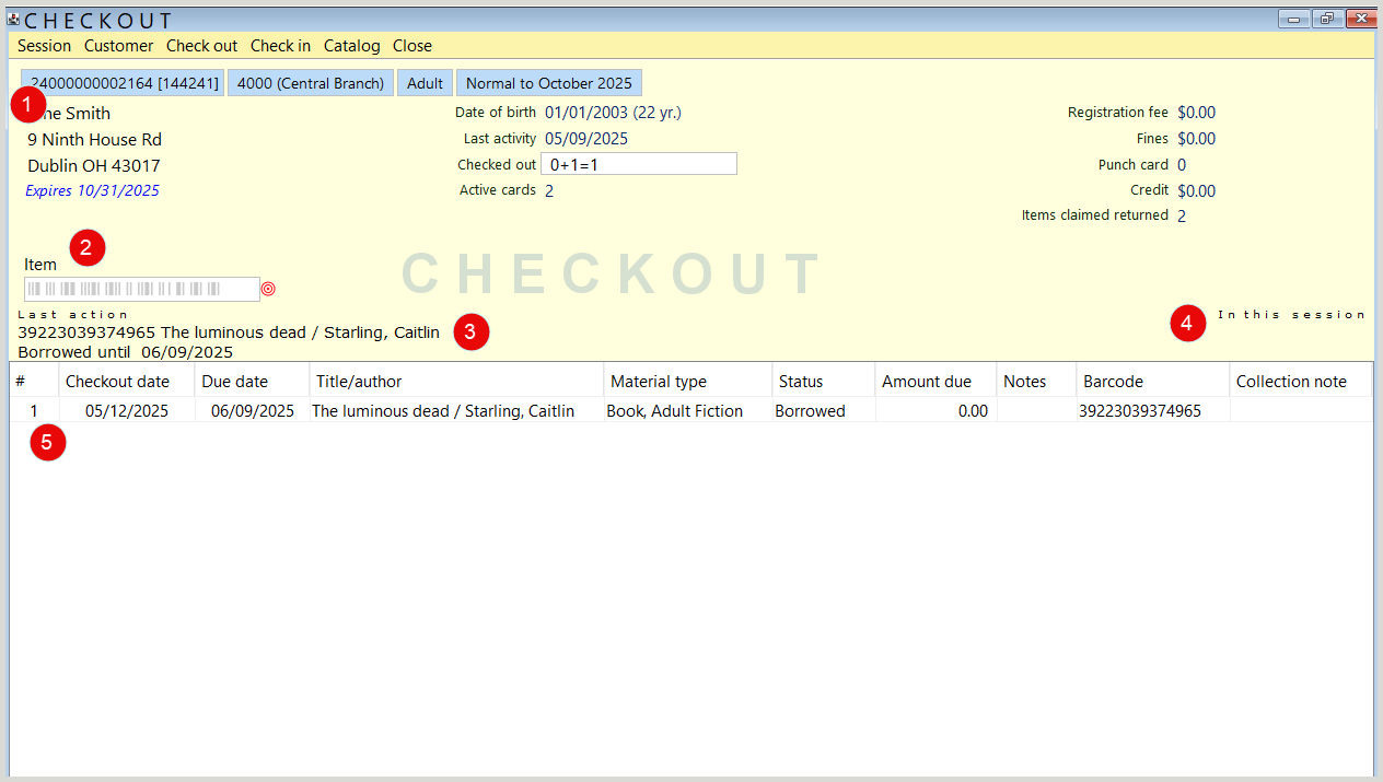 Checkout screen layout
